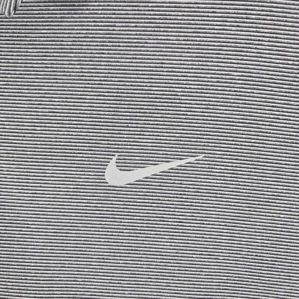 Nike Tiger Woods Dri-FIT Polo Shirt Mens Large Grey White Micro Stripe Golf L - Picture 7 of 12
